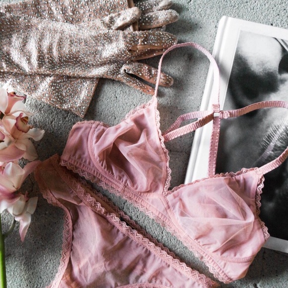 new Cosabella ☾ Mixed Meshages Temptation Convertible Bra Bralette ☾ Lunar Pink - Picture 7 of 13